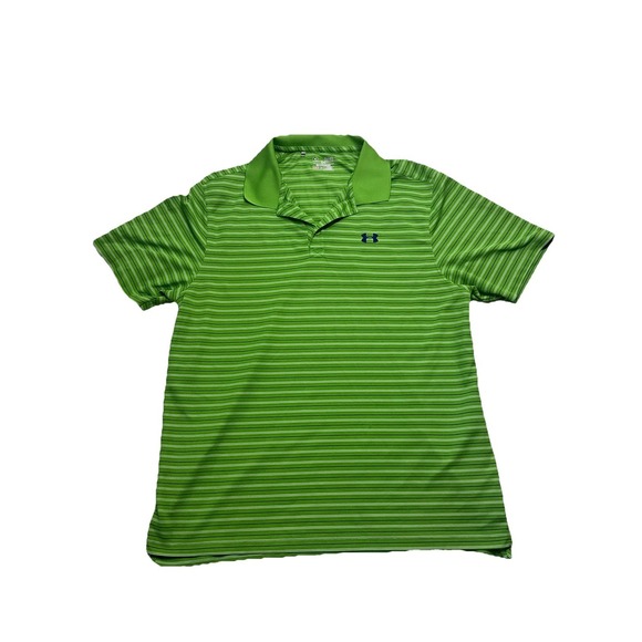 Under Armour Other - Under Armour Men's Green Stripped Collared Polo Shirt Size XL